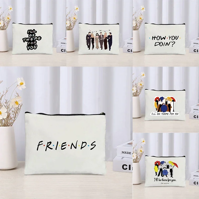 

Сумка для косметики для женщин и мужчин, дорожный необходимый органайзер для хранения косметики, чехол для духов, ранцы для ТВ, друзей, на годовщину