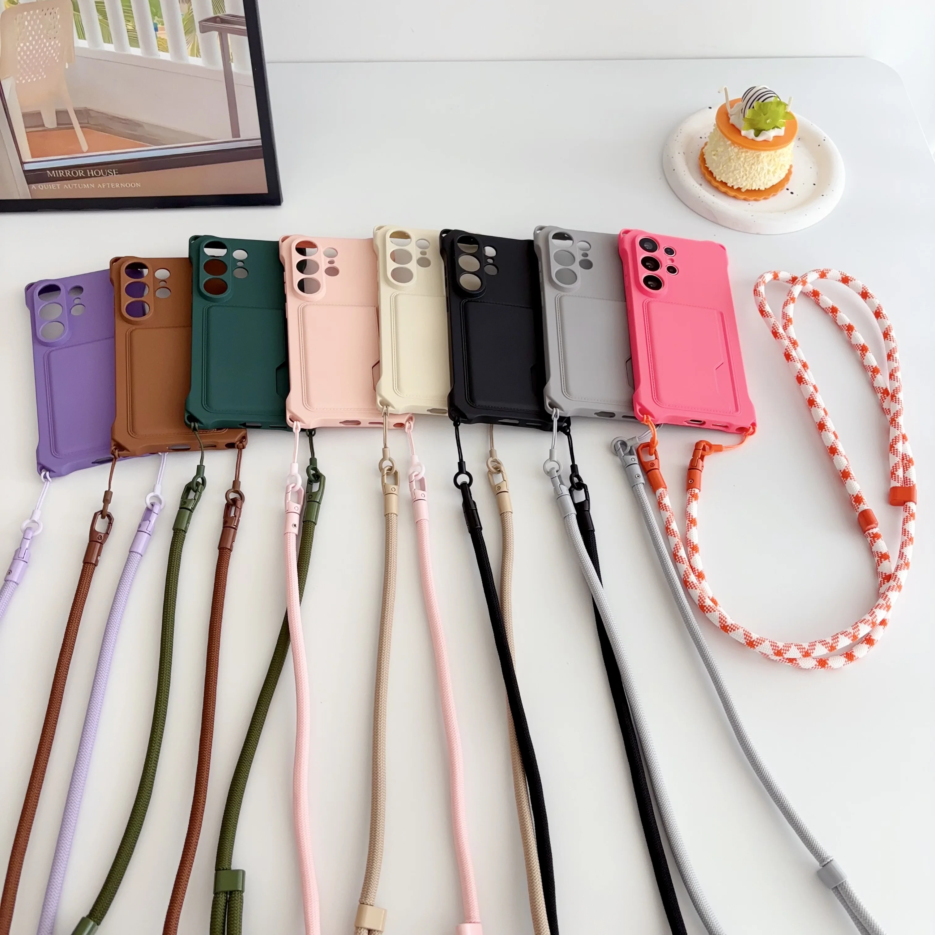 Lanyard Crossbody Necklace Card Holder Silicone Case - Soft Protective Cover