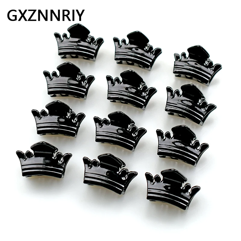 

12pcs/pack Black Crown Hair Claw Clips for Women Girls Hair Accessories Fashion Plastic Crab Brown Hairpin Clamp Hairclip Gifts
