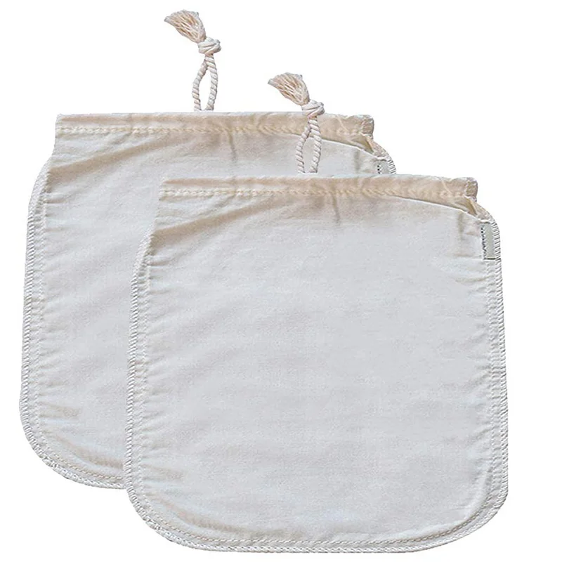 

2-Piece Cheese Cloth Fine Mesh Cord Cheesecloth Bag Multiple-Use Cheese Cloth for Filtering Reusable Food Filter
