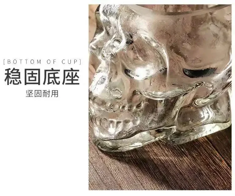 Description Picture 5 of itemHalloween Household Skull Head Glass Teacup Transparent Crystal Coffee Juice Mug Drinking Bar Club Whiskey Wine Beer Cup