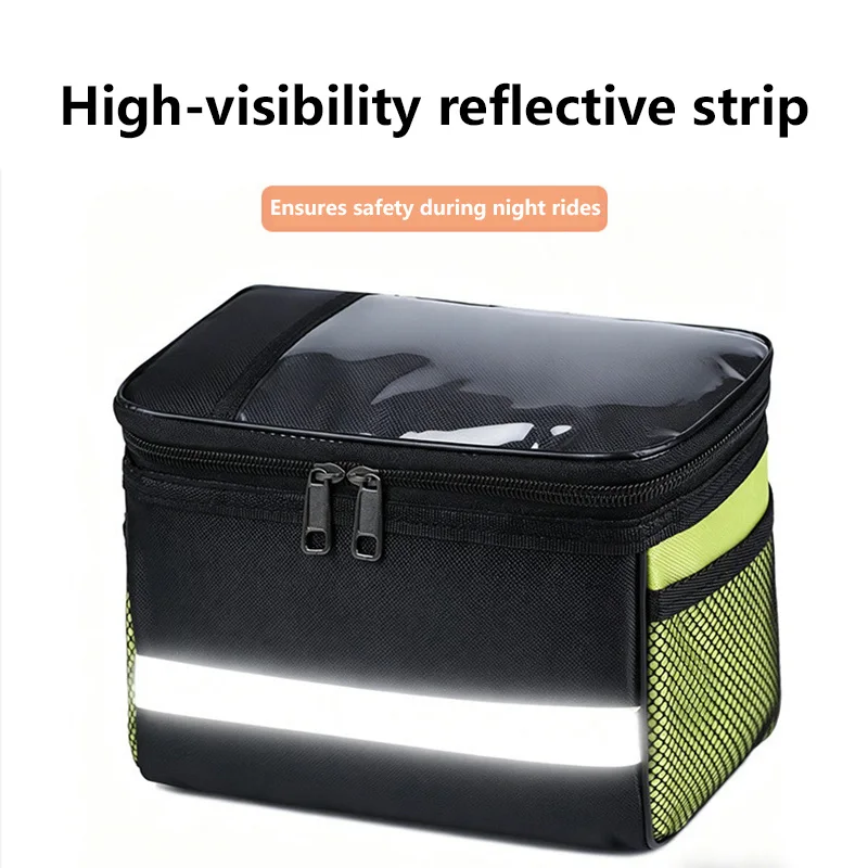 Borsa Anteriore per Manubrio Bicicletta, Borsa per Telefono da Ciclismo Outdoor, Borsa Anteriore per Skateboard, Borsa da Bici - immagine 6