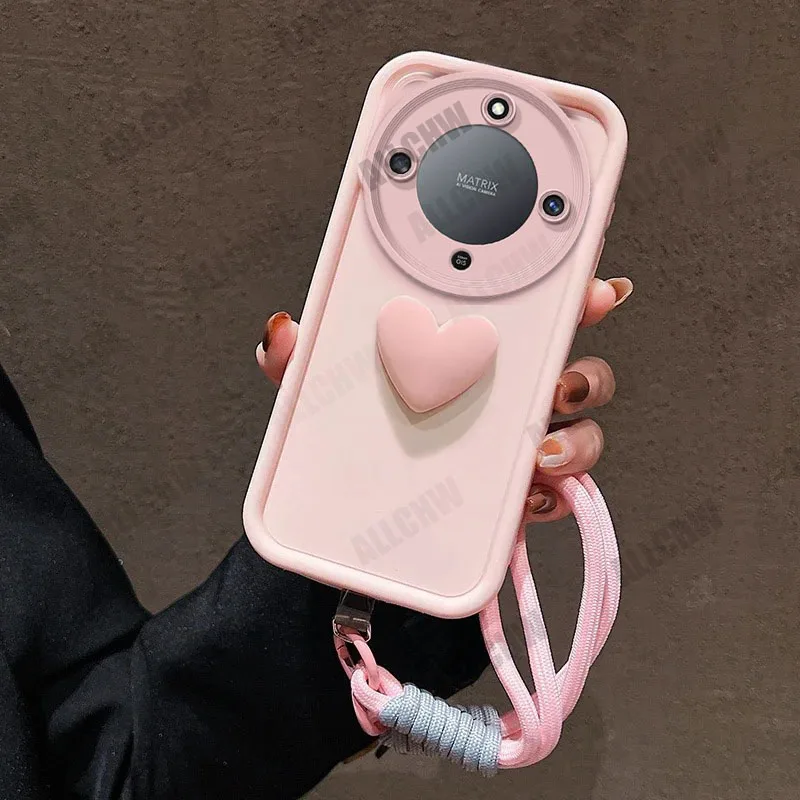 Love Heart Hand Strap Shockproof Phone Case with Enhanced Protection