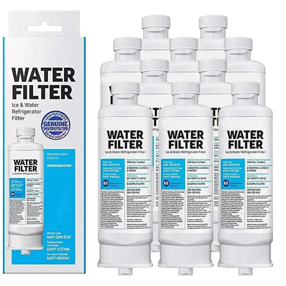 Replacement 10 Pack Compatible for Samsung DA97-17376B HAF-QIN/EXP Refrigerator Water Filter RF23M8090SG DA97-08006C RF23M8090S
