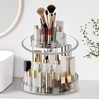 Rotating Makeup Organizer For Vanity Storage 2 Tier Bathroom Counter Cosmetic Skincare Perfume Countertop Holder-Y78A 1
