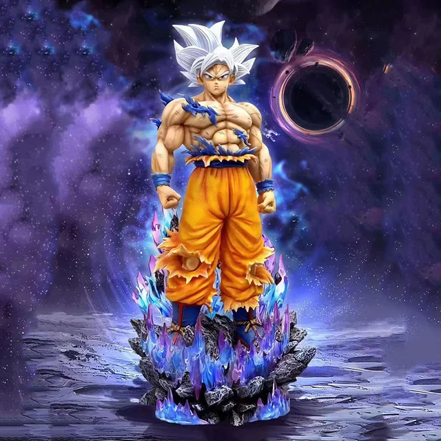 25cm Anime Dragon Ball Figure Son Goku Action Figures Ultra Instinct Super Saiyan Statue Pvc Emit Light Model Collection Gifts 2