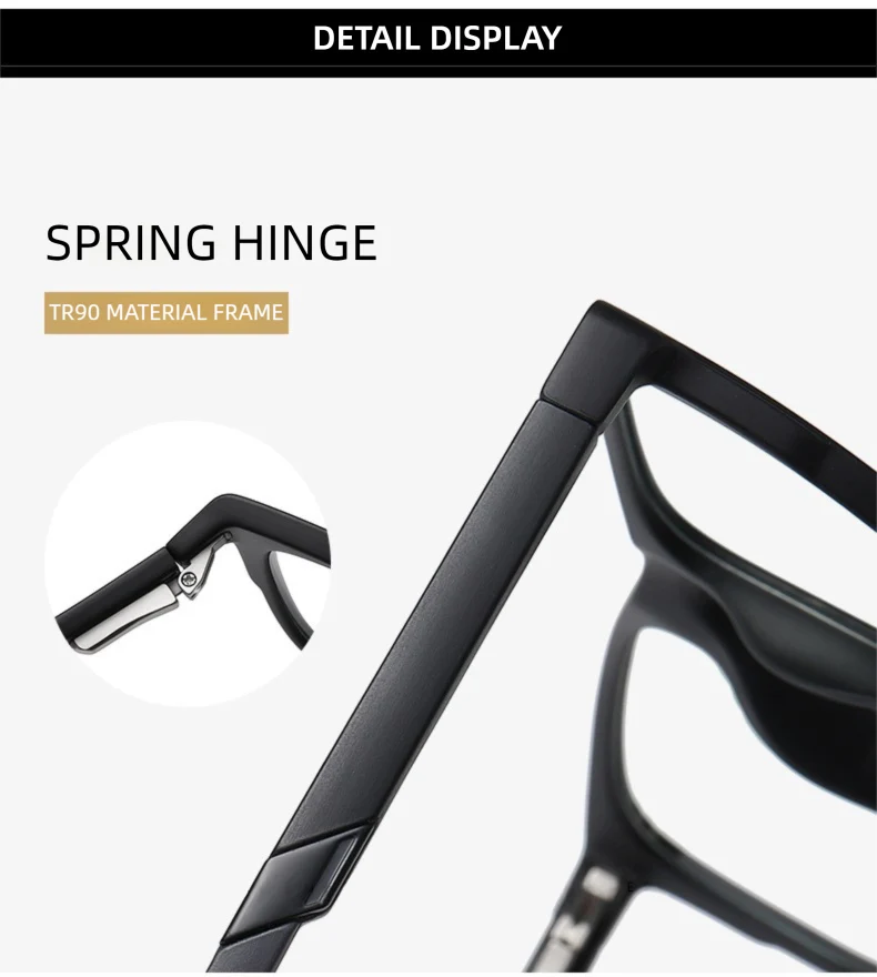 Progressive Reading Glasses – Men's Rectangle Eyeglass Frames with Transparent Eyepieces