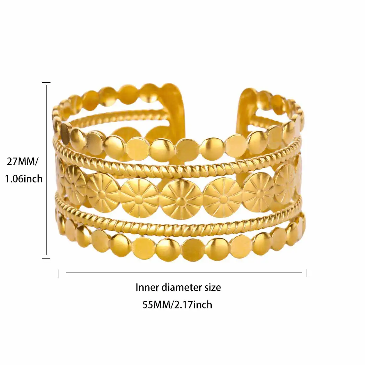 شحن مجاني خمر أساور هندسية الإسورة للنساء الفولاذ...