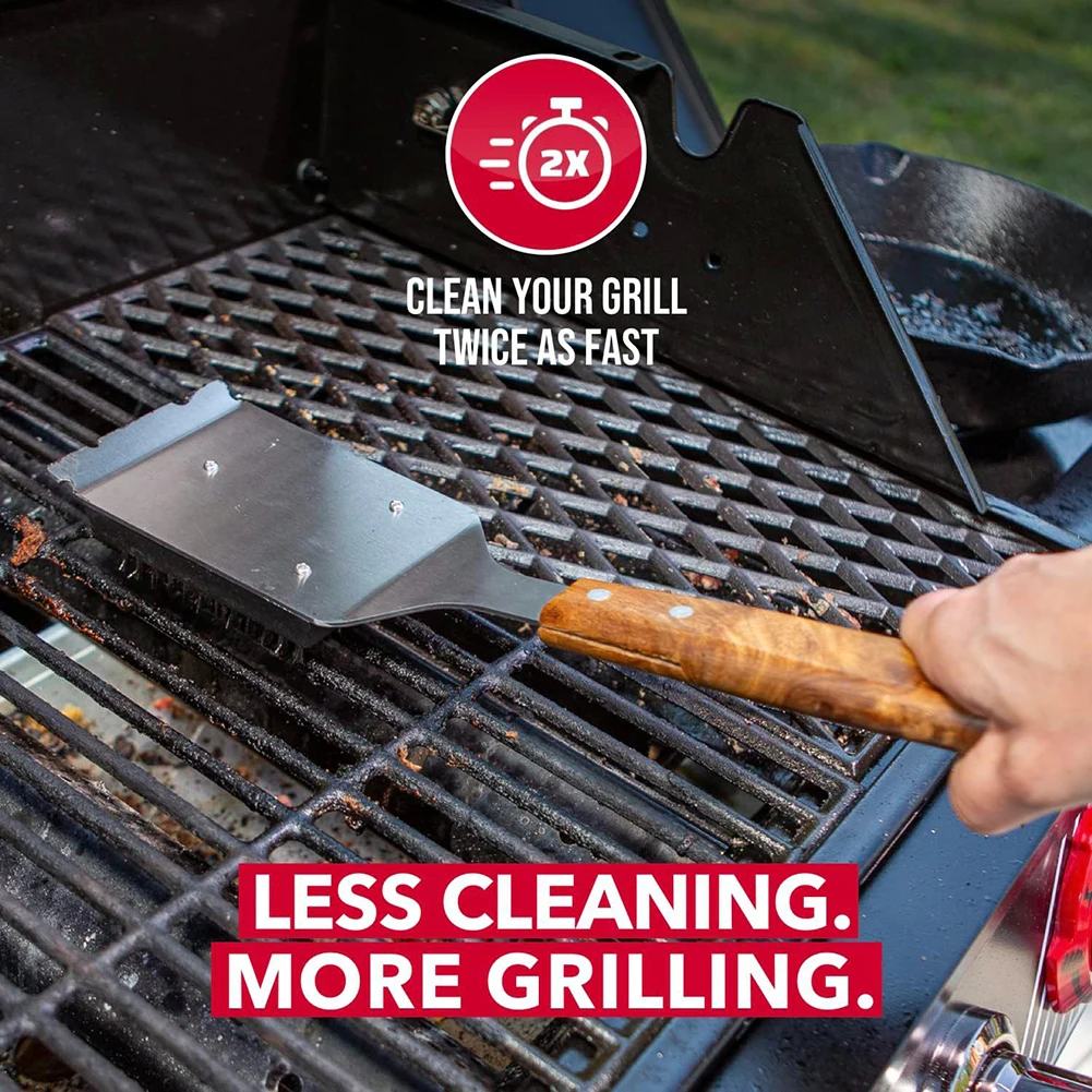 BBQ Barbecue Grills Cleaner Brush Stainless Steel Barbecue Mesh Grill Cleaning Rust Brush Strong Stubborn Stain Remover