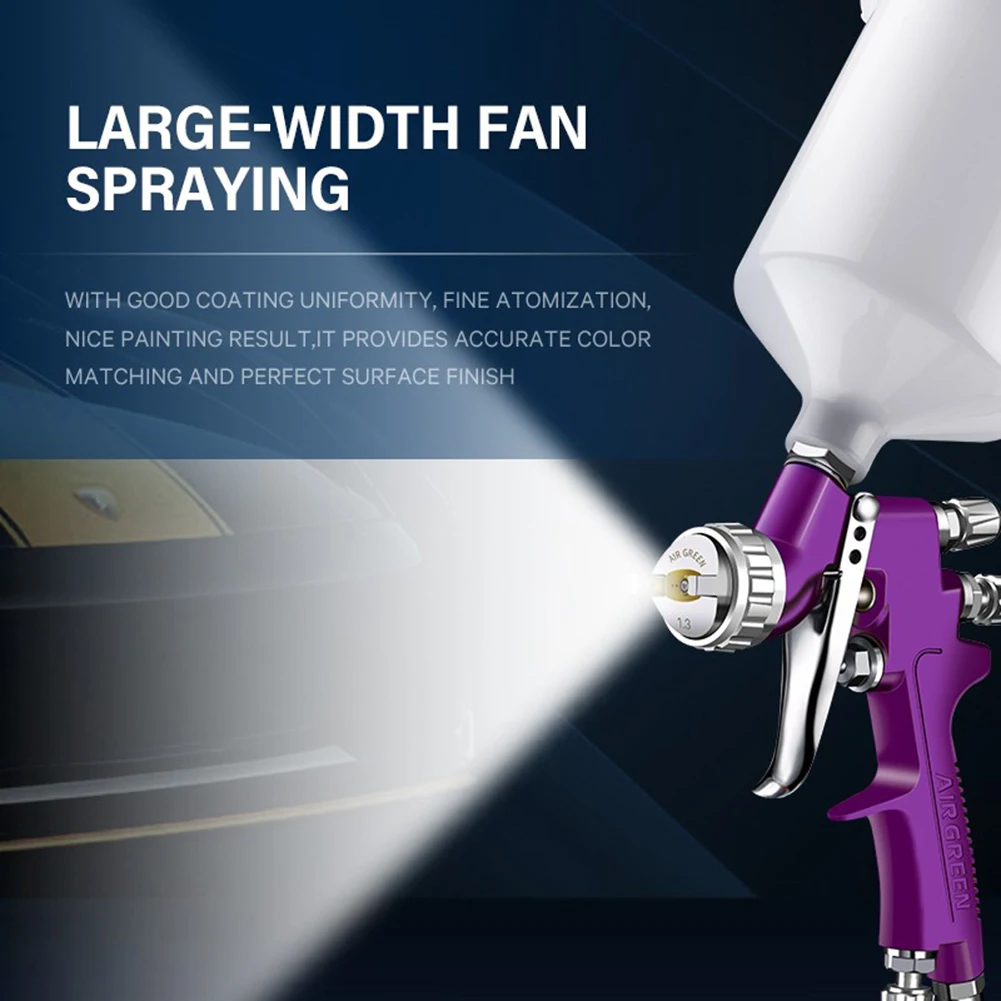 HVLP Pneumatic Gravity Feed Spray Gun 1.3MM Nozzle Portable Car Paint Spray Gun Tool Car/Furniture Oil Paint Repair