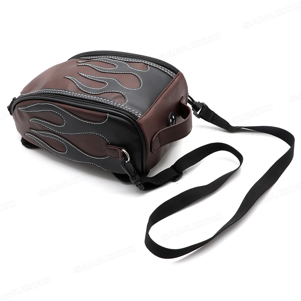 Motorcycle PU Leather Waterproof Oil Fuel Tank Magnetic Travel Bag for Honda CM500 Yamaha Suzuki Harley Sportster BM