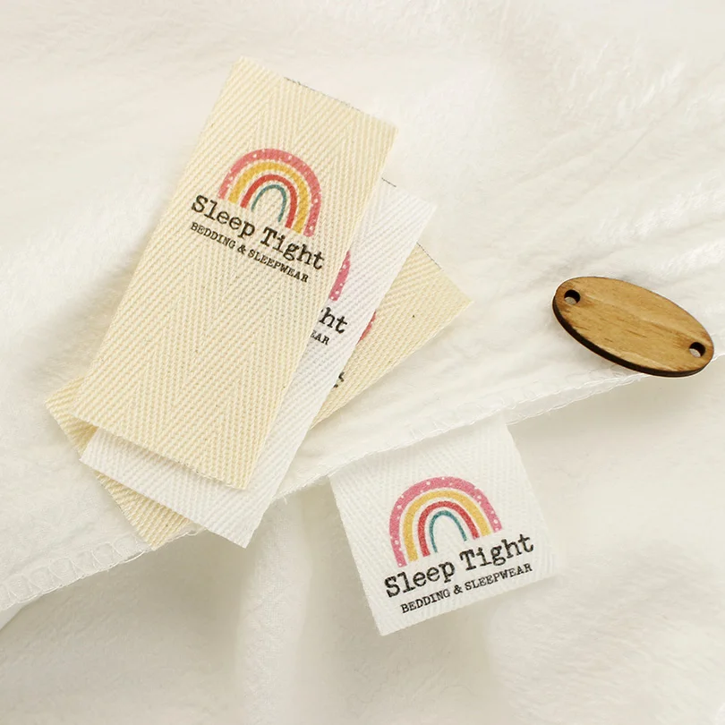 

Custom Folding Labels,Twill Labels,Name Brand Labels, Rainbow,Sewing Accessories,Brand Tags, for Clothing,Large, 30x70mm, Xw5614