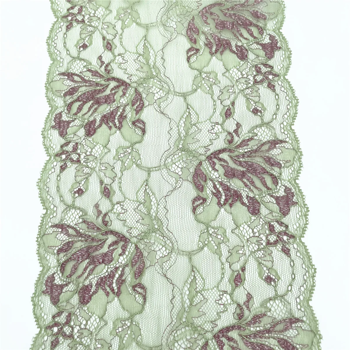 3y/lot 18cm Grass Green Silver Non-Elastic Lace Trim For Clothes Skirt Hem Underwear Sewing Craft DIY Apparel Fabrics Lace 5