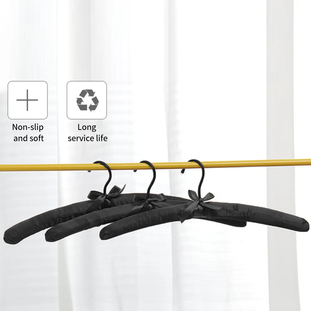 Satin Padded For Closet Wedding Dress Home Coat Hanger Hotel Suits Non Slip Home Storage Supplies Soft And Smooth 5pcs/Lot clothes hanger storage hanger