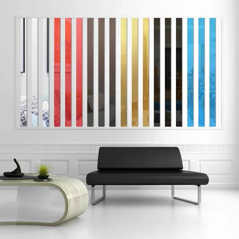 Simple lines wall stickers 10pcs 15/10/5/3 CM Acrylic DIY background Mirror strips Ceiling waist line Living room art Home decor