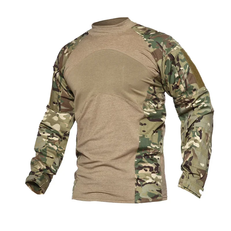 

Men Spring Summer Tactical T-shirt Tops Long Sleeve T-shirt Paintball Hunt Camouflage Clothing