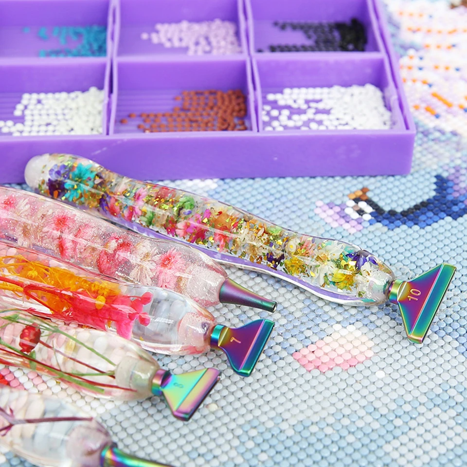 Stylo Ergonomique Pour Peinture Diamant (broderie Strass) - Avec Embouts Multiples, Résine, Kit Complet