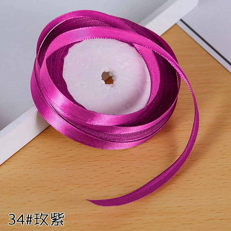 Elegant 6mm Silk Satin Ribbon for Special Occasions - 22 Meters Roll