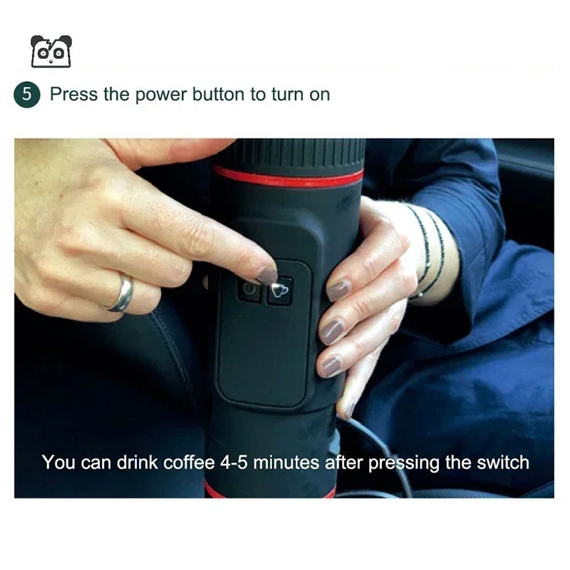 Portable Mini Espresso Machine, 12V/24V Car Coffee Maker with Self-Heating,  Compatible For NS Pods & Ground Coffee 5