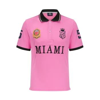 Polo da uomo Miami Classic Rosso Bianco Rosa Sport Casual Puro cotone Plus Size 7xl Nuova maglietta corta con colletto a maniche corte