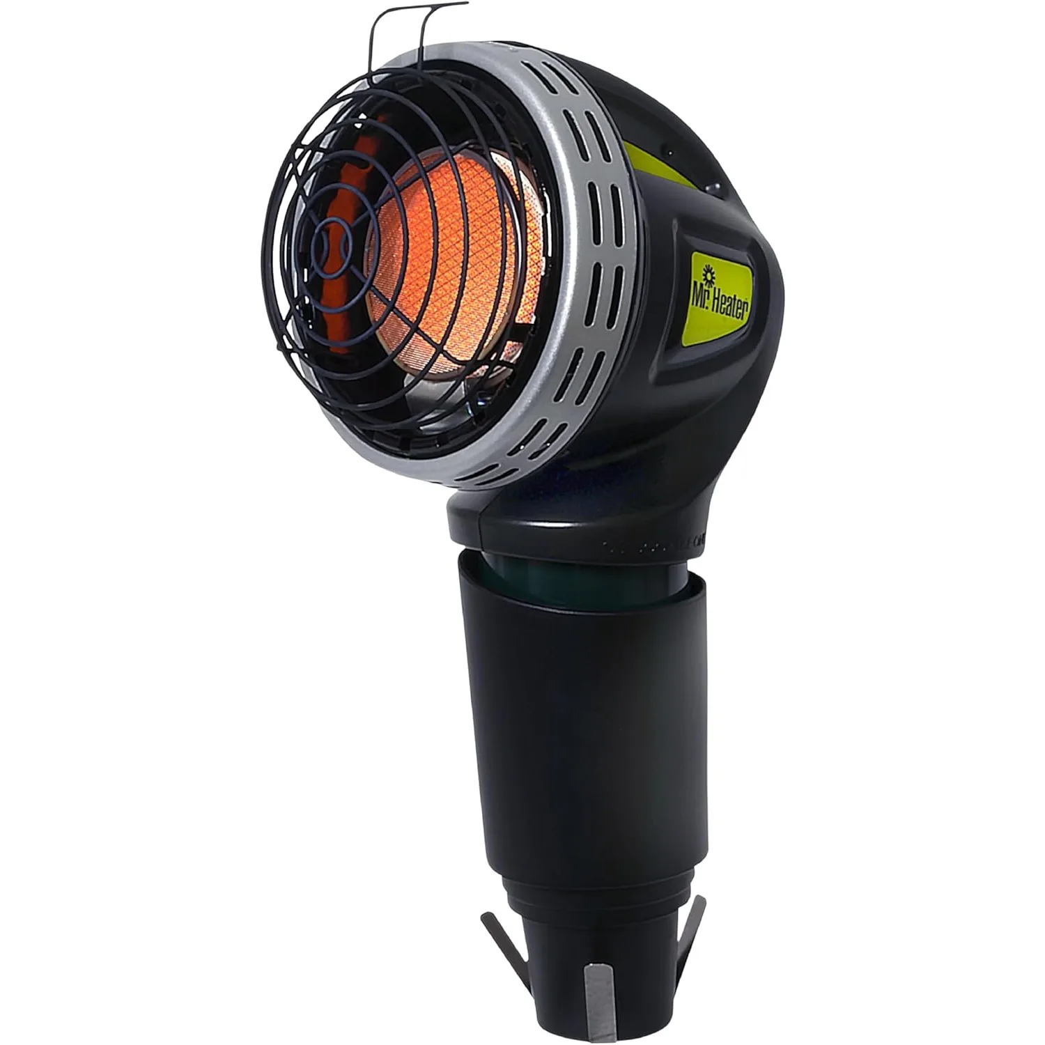 F242010 MH4GC 4000 BTU Golf Cart Heater,Wind-Resistant With ODS And Tip-Over Safety Switch & Cup Holder Adapter-Silver & Black