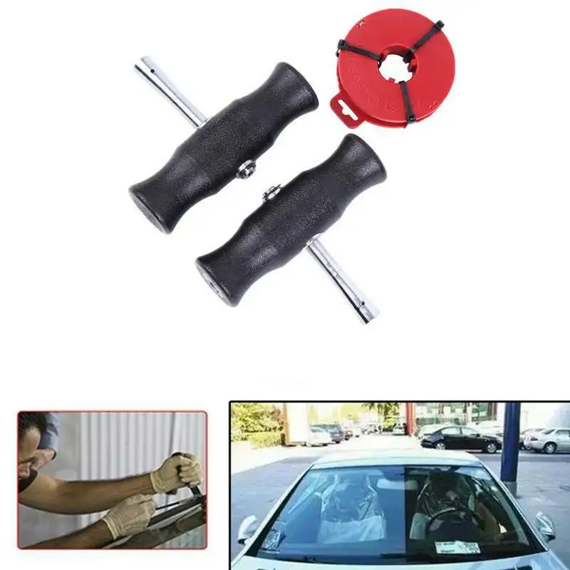 T Handle Removal Tool Car Windshield Pull Steel Cutting Wire Windscreen
