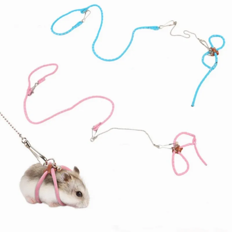 Hamsters Adjustable Harness Round Rope Mouse Leash Small Pet Outdoor AntiLost Tool Quick