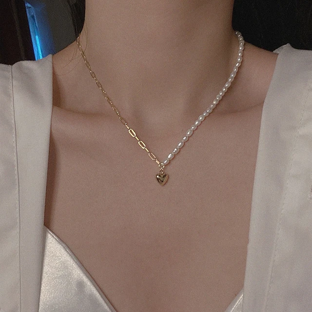 Vintage Gold Color Thin Chain Necklace for Women White Square Pendant  Concise Elegant Necklace 2022 Trend Fashion Jewelry