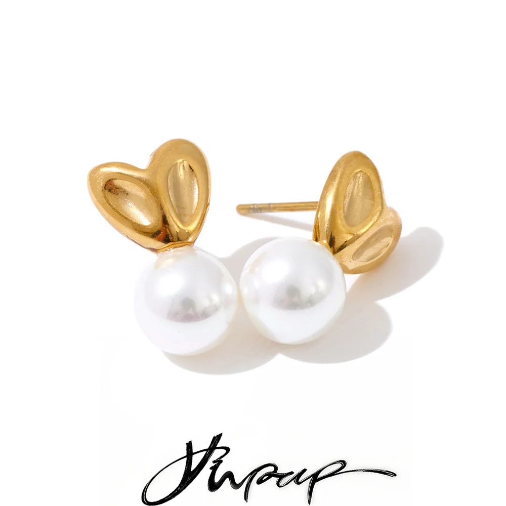 Yhpup Small Heart Stud Earrings