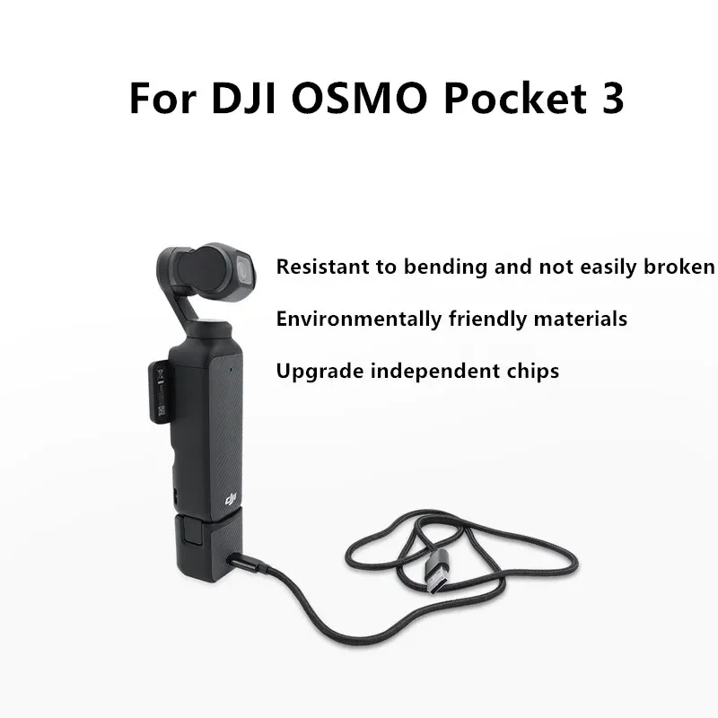 

1 Meter Battery Charging Cable USB Interface Line Nylon Bold Charging Cable For DJI OSMO Pocket 3 Action Camera Accessories