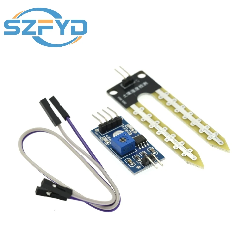 Modulo sensore di umidità del suolo Sensore di umidità di rilevamento igrometro per auto intelligente robot Arduino fai da te - immagine 4