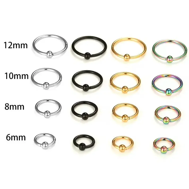 6 stuks 6/8/10 mm 16G roestvrij stalen neusring zwart dames heren septum clicker ring neusring set oor lippen neuspiercing lippiercing kraakbeen creolen voor mannen vrouwen, Roestvrij staal 6 stuks 6/8/10 mm 16G roestvrij stalen neusring zwart dames heren septum clicker ring neusring set oor lippen neuspiercing lippiercing kraakbeen creolen voor mannen vrouwen, Roestvrij staal