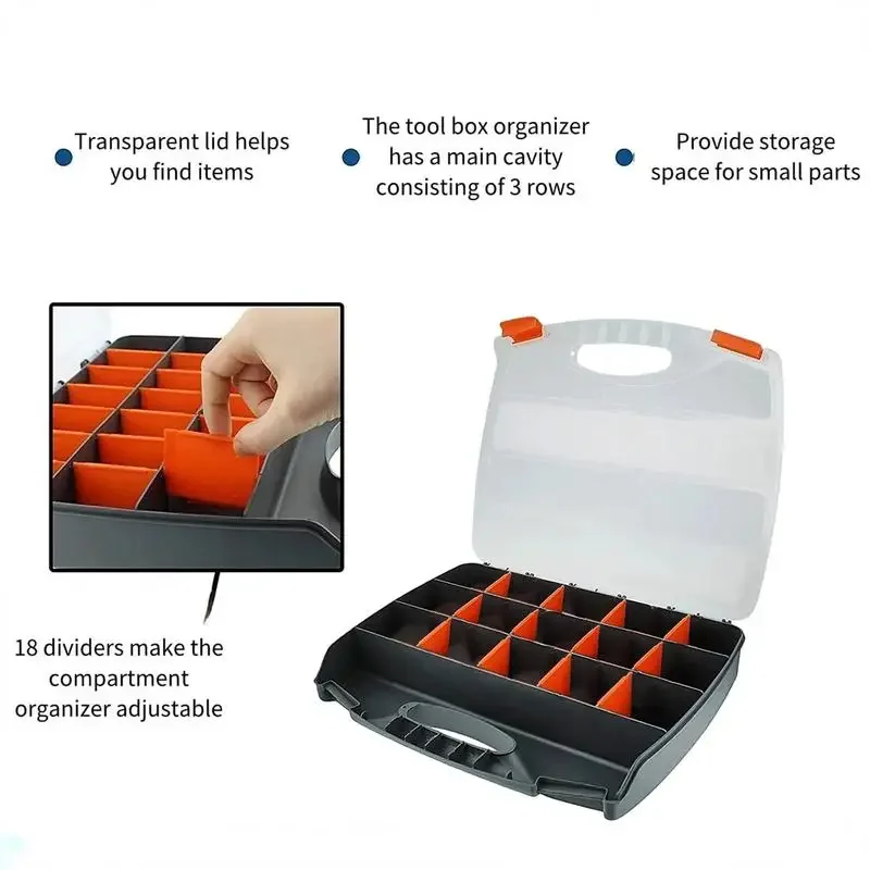15 Hole Portable Tool Parts Organizer Box Screw Storage Box Small Parts Hardware Tool Screwdriver Auto Repair Tool Box 5