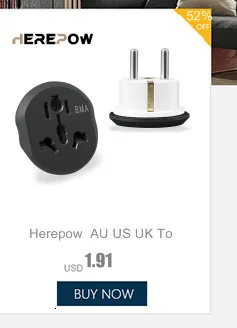 Herepow Universal Plug Converter FR AU US UK To EU Travel Adapter High Quality Home Plug Adapter 16A 250V Wall Electric Socket