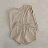 Summer Baby Boys Tank Top Tees Shorts Set 100% Cotton Solid Vest Shorts Toddler Two Pieces Sets 3