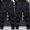 Trendy Brand Casual Cargo Pants Men's Loose Fit Solid Color Cargo Pants American Style Casual for Spring Autumn 3