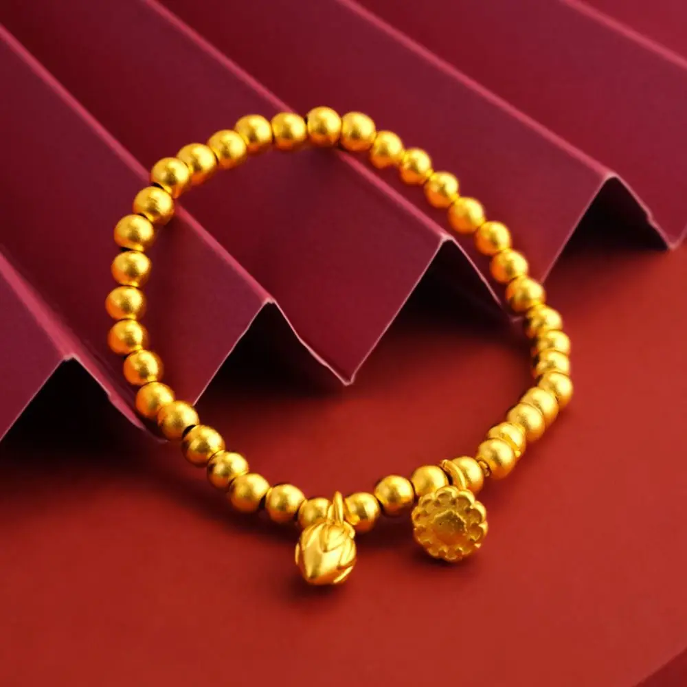 Colorfast Braccialetto Antico Estetico Dorato Orientale Fascino Placer Braccialetto D'Oro Lega Gioiello Braccialetto Loto Ragazza