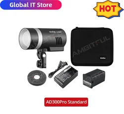 Godox AD300Pro Outdoor Flash Light 300Ws TTL 2.4G 1/8000 HSS with 2600mAh Battery for Canon Nikon Sony Fuji Olympus Pentax