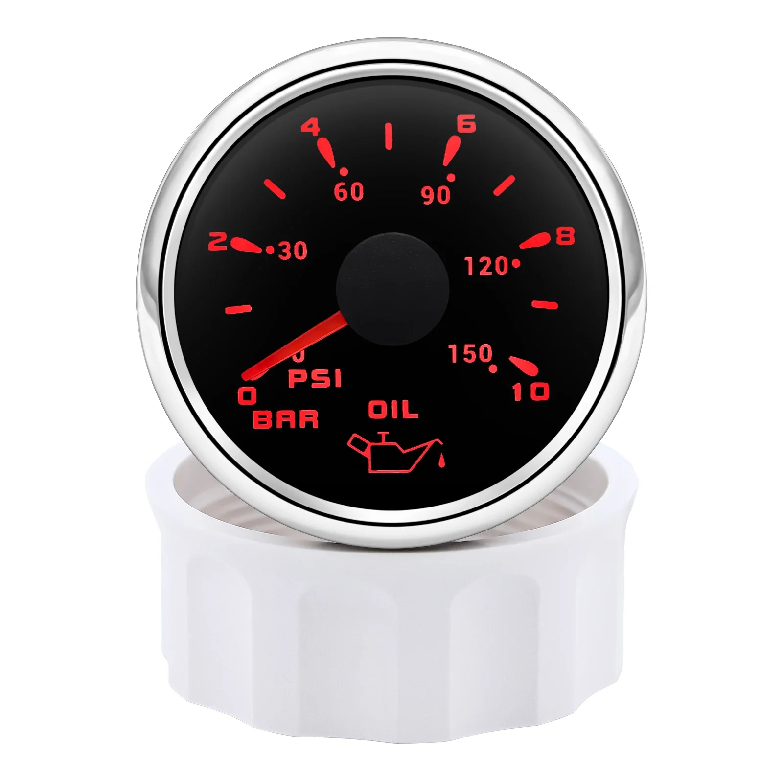 7 Color Light 52MM Pointer Oil Press Meter 0~10 Bar 0~150 PSI Oil Pressure Gauge