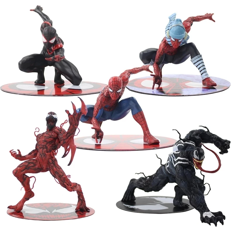Xmas gift Super Heros Black Spiderman PVC Action Figure 