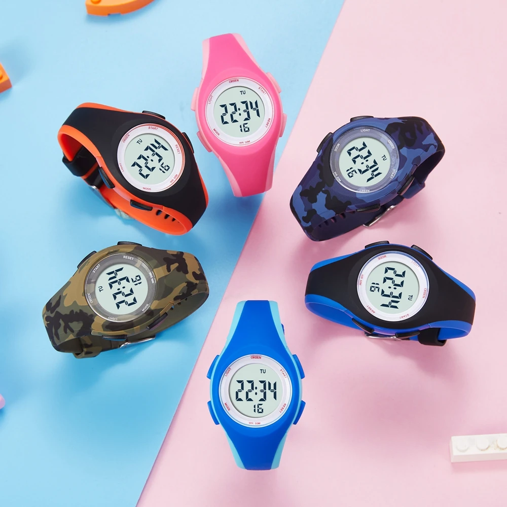 Kids Digital Watches Sports Camouflage Military Waterproof Led Wristwatch Alarm Stopwatch Electronic Student Children Watch 4