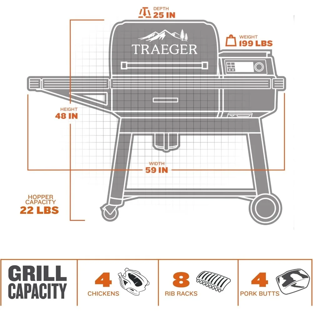 Grills Ironwood Electric Wood Pellet Grill and Smoker with WiFi and App Connectivity,BBQ Grills
