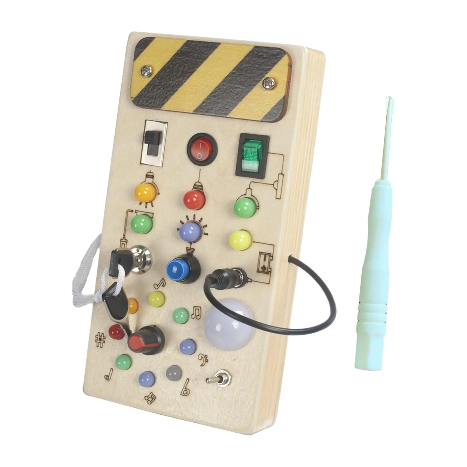 

Lights Switch Busy Board Educational Learning Cognitive Game Practical Finger Skills for Toddlers Boys Girls Kids 2 3 4 Year Old