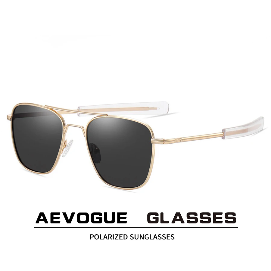 

AEVOGUE New Polarized Sunglasses Men Double Beam Metal Frame Sunglasses Pilot Style Outdoor Sports Fishing Driving UV400 AE1538