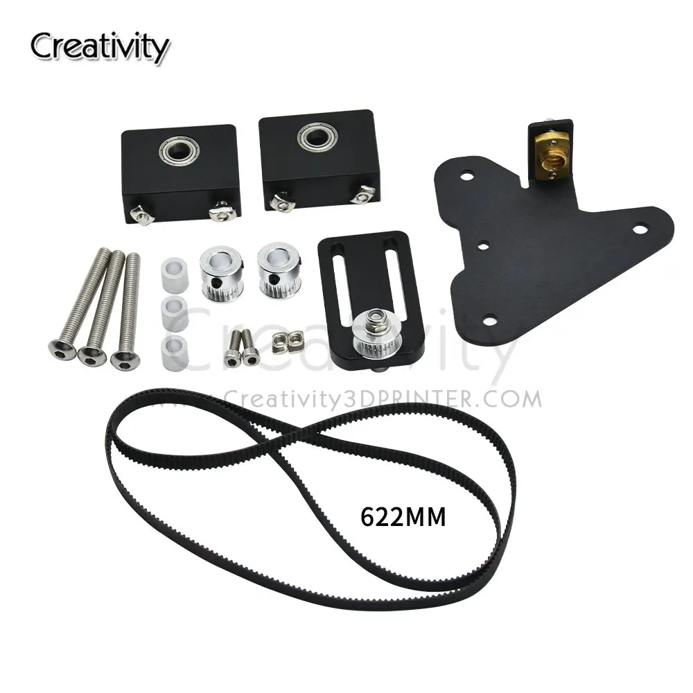 Dual Z Axis Lead Screw Aluminum Kit Timing belt width 6mm Gear 20 teeth for CR10/Ender3 Series 3D Printer