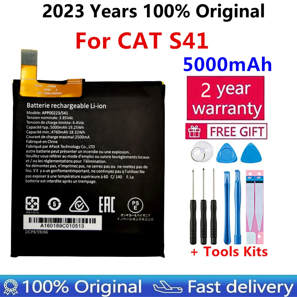 

2023 Years 100% Original Battery For CAT S41 APP00223 Mobile Phone NEW 5000mAh Battery In Stock+ free tools