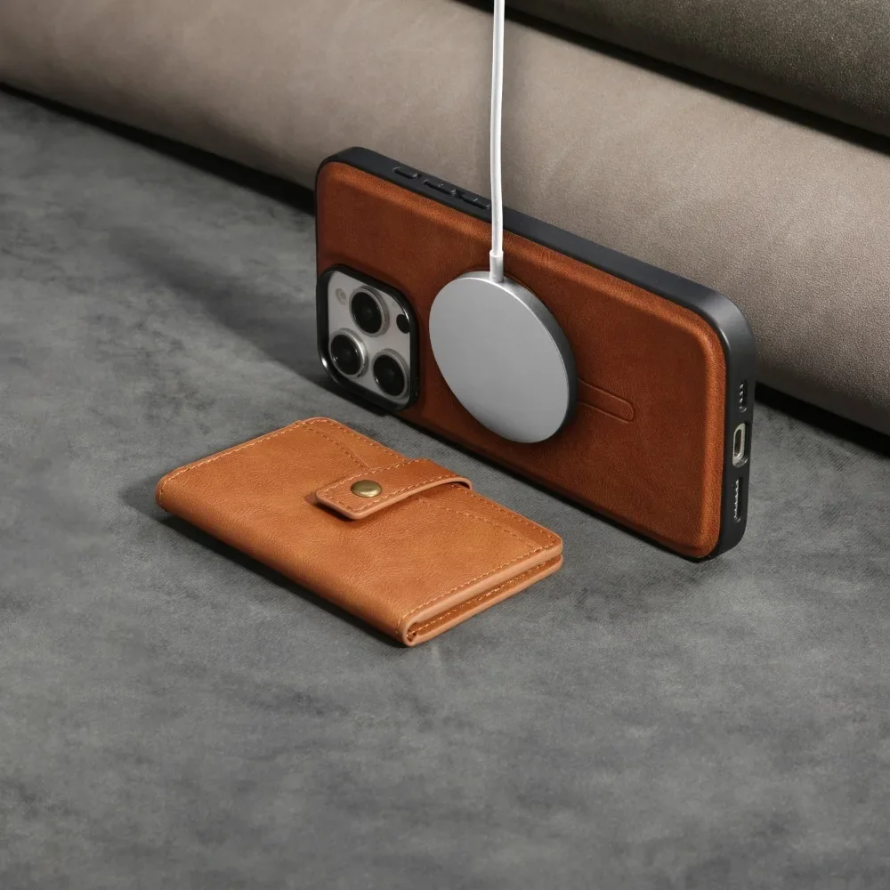 Leather MagSafe Magnetic Wallet and Card Holder Phone Case