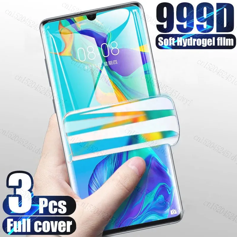 

3PCS Protective Film For Huawei P30 Lite P60 P50 P40 P20 Pro Hydrogel Film For Huawei P8 P9 P10 Lite 2017 Screen Protectors