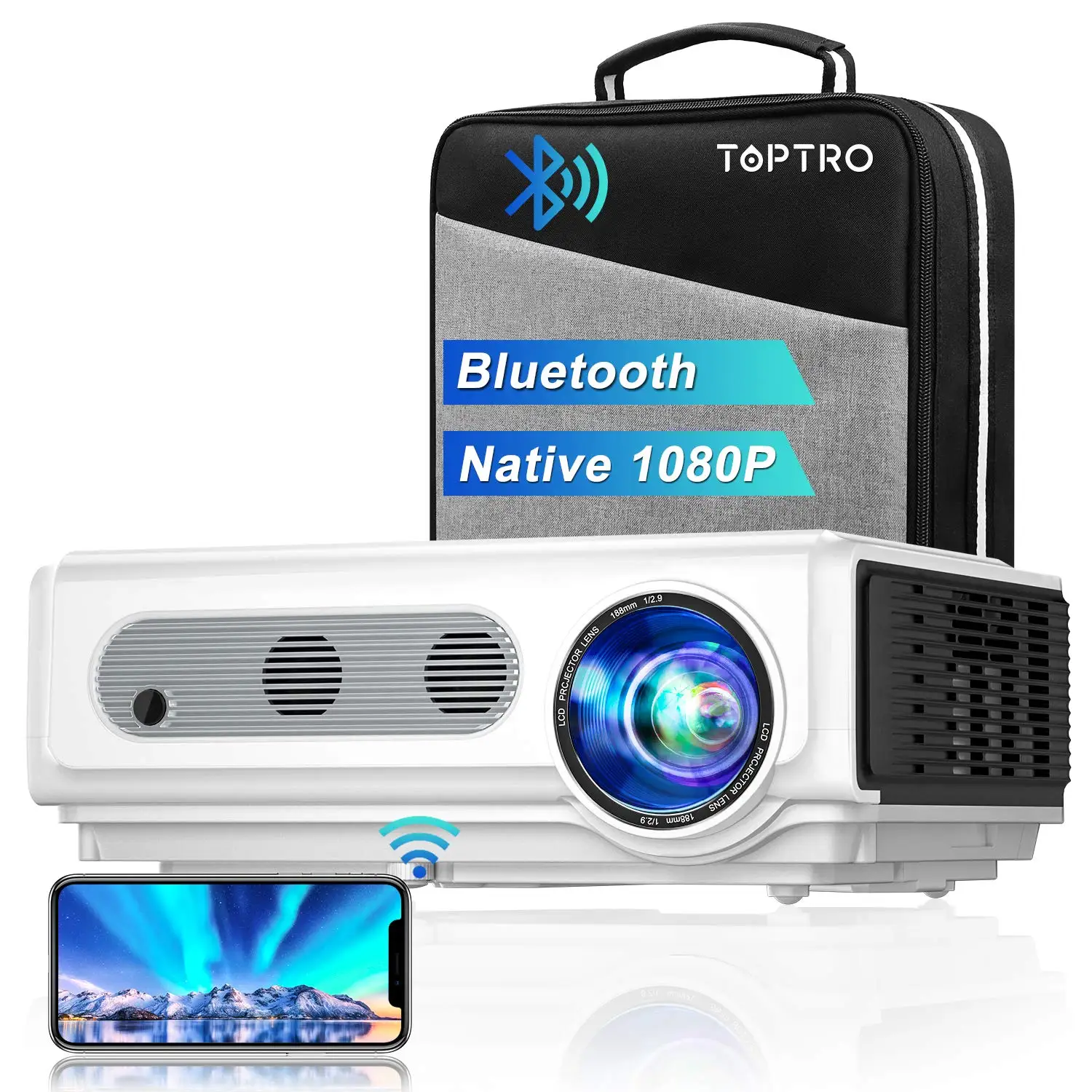TOPTRO TR82 Projector 4K 7500L Native 1080P WiFi Projector Support 4K Home  Theater Projector for iOS / Android/TV Stick - AliExpress