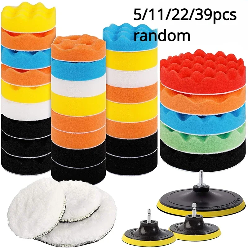 Car Polishing Pad 5/11/22/39 pcs Car Polishing Sponge Pads Kit Foam Pad Kit Polishing Removes Scratches car polisher
